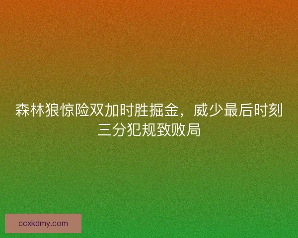 森林狼惊险双加时胜掘金，威少最后时刻三分犯规致败局