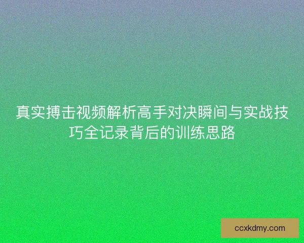 真实搏击视频解析高手对决瞬间与实战技巧全记录背后的训练思路