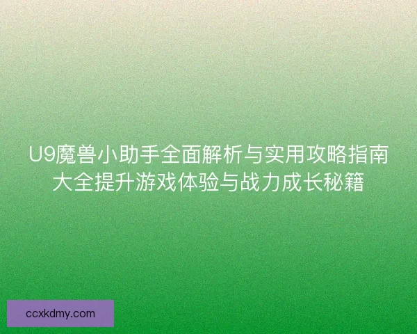 U9魔兽小助手全面解析与实用攻略指南大全提升游戏体验与战力成长秘籍